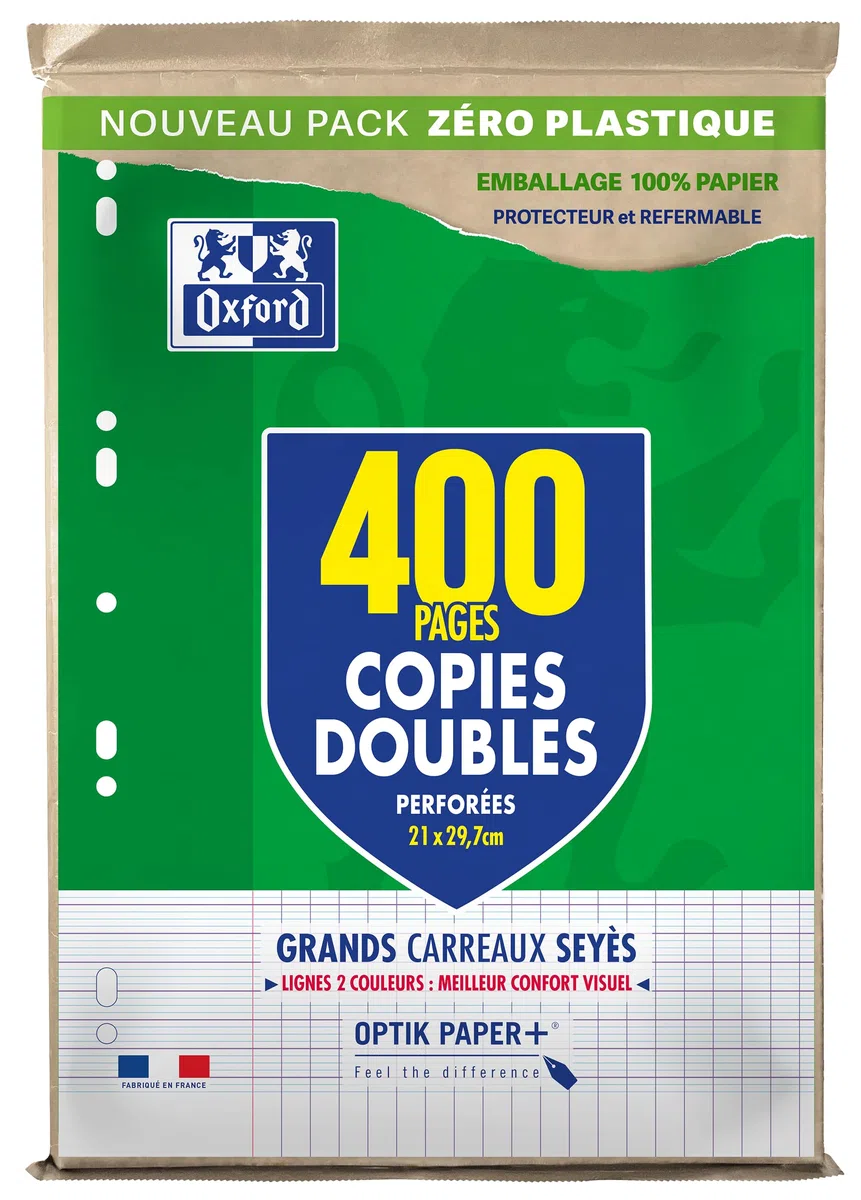 Oxford Scolaire 100105671 A4 - Fogli a quadretti grandi, 21 x 29,7 cm, colore: Bianco