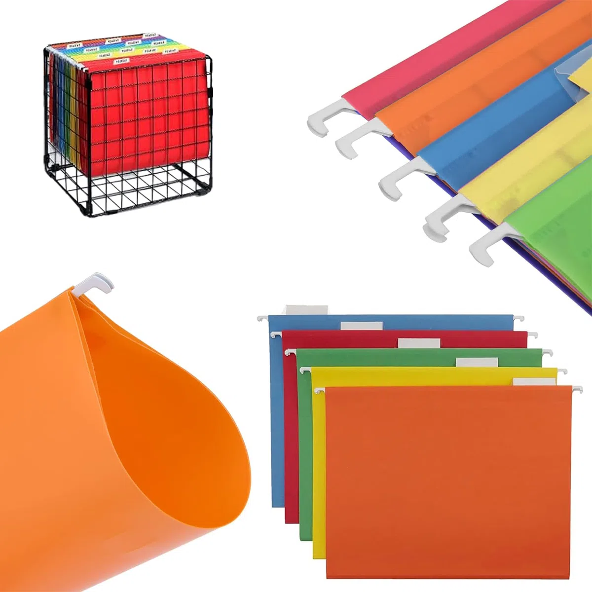10 Pezzi Cartelle Sospese, Cartelline sospese A4, 5 Colori, con Linguette e Inserti in cartoncino, per Ufficio, Casa, Scuola, Lavoro, Organizzazione di File