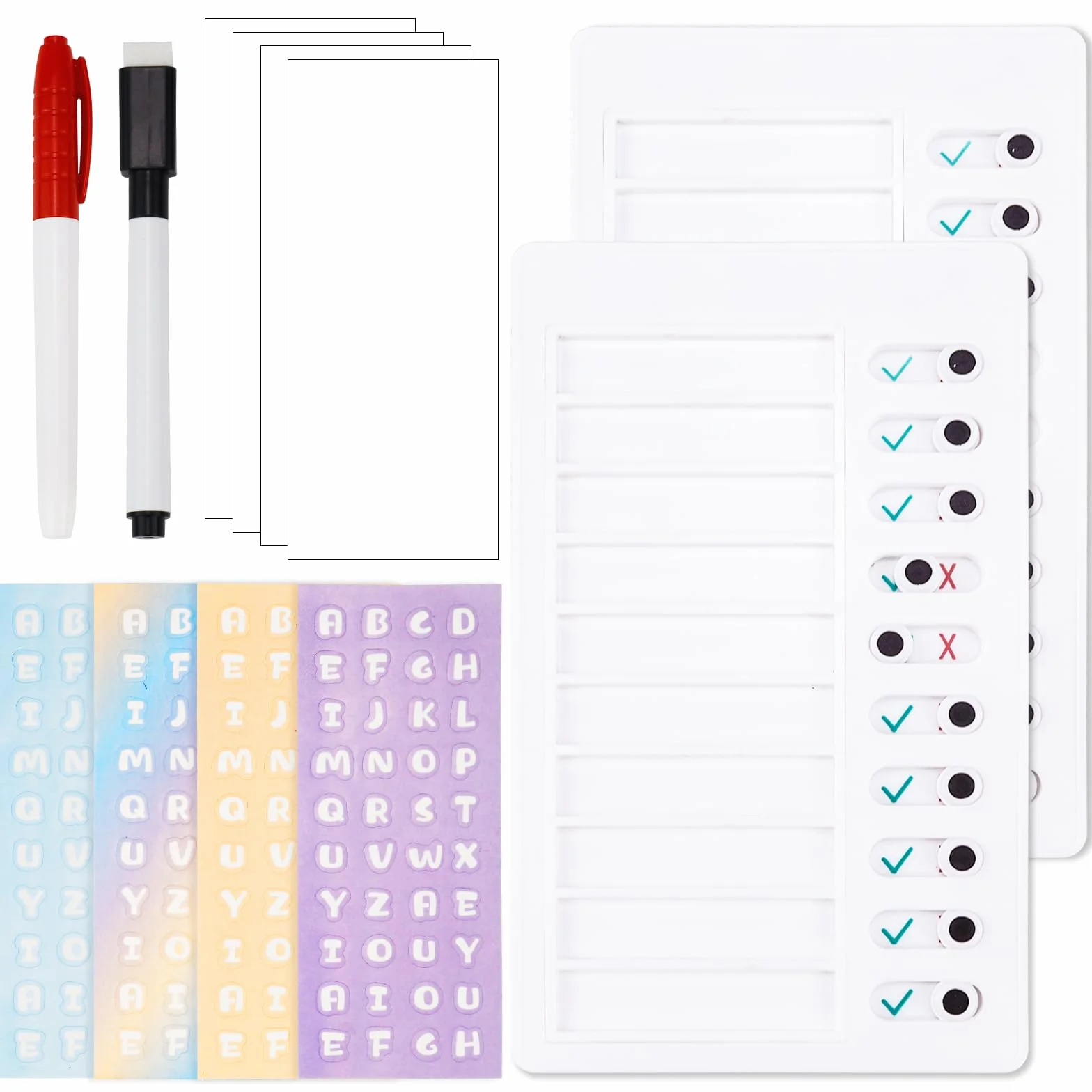 To Do List Checklist Board 2 Pezzi To Do List Planner Lavagna per Liste di Controllo con Carta Bianca Cancellabile Chores Board per Casa Viaggi Pianificazione