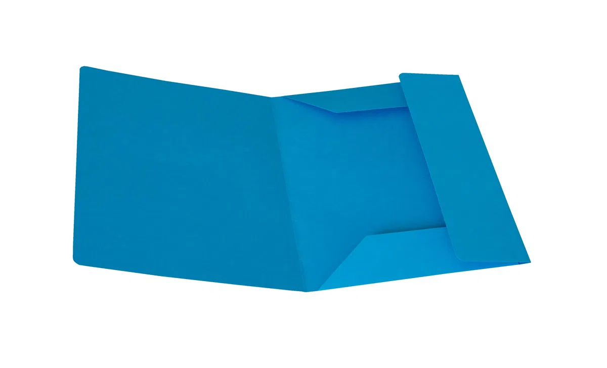 Alevar Cartellina 3 Lembi in Cartoncino Bristol 200 gr, Formato 25x34,5 cm, Colore Azzurro, Confezione da 25 Pezzi