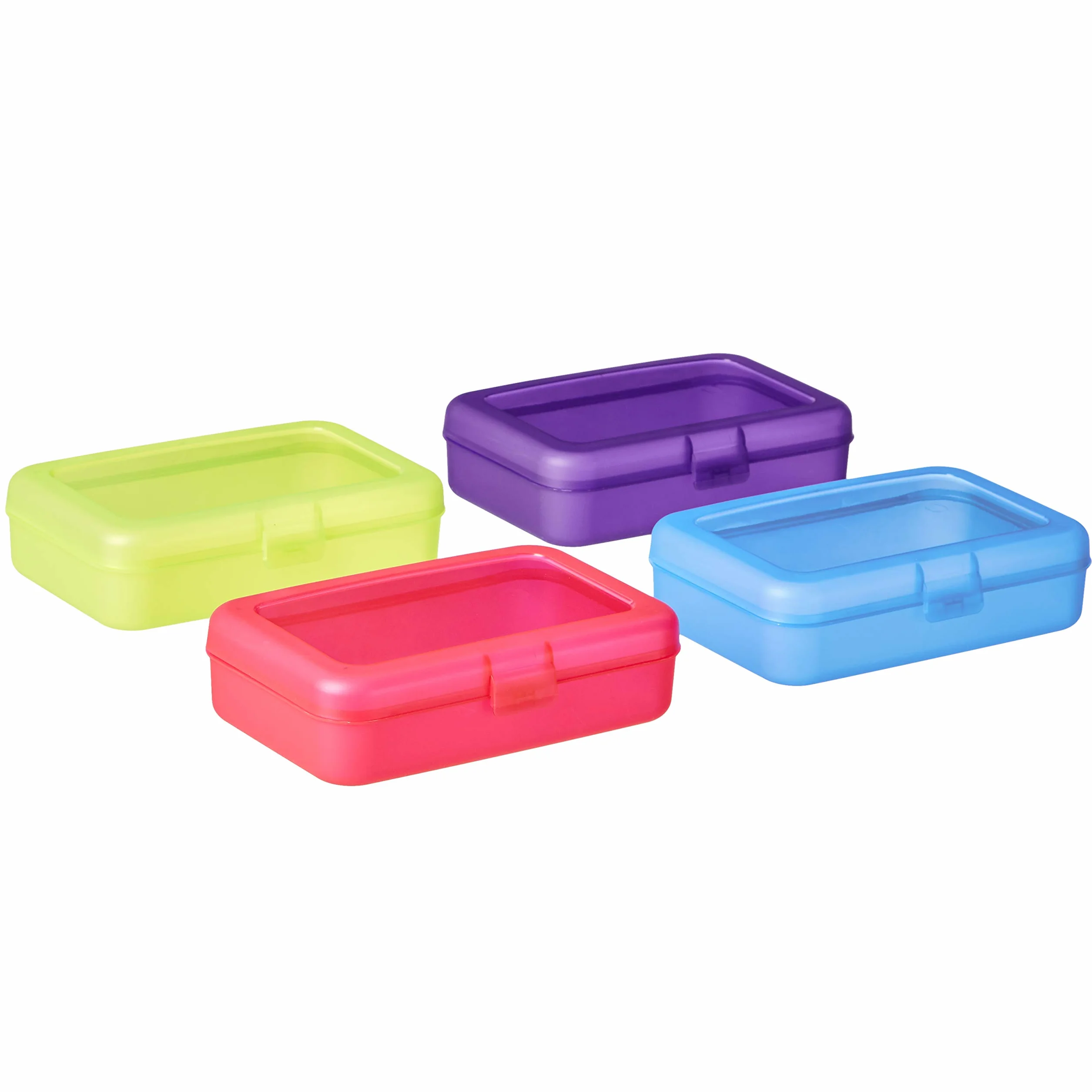 Amazon Basics Scatoletta portapenne, 4 unità, confezioni da 1, Multicolore, Solido