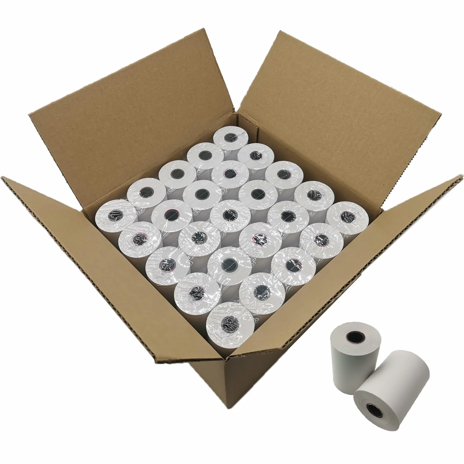 Rotoli di carta termica 57 mm x 40 mm x 12 mm per terminale POS, stampante EPOS, sistema di cassa, senza BPA, 50 pezzi