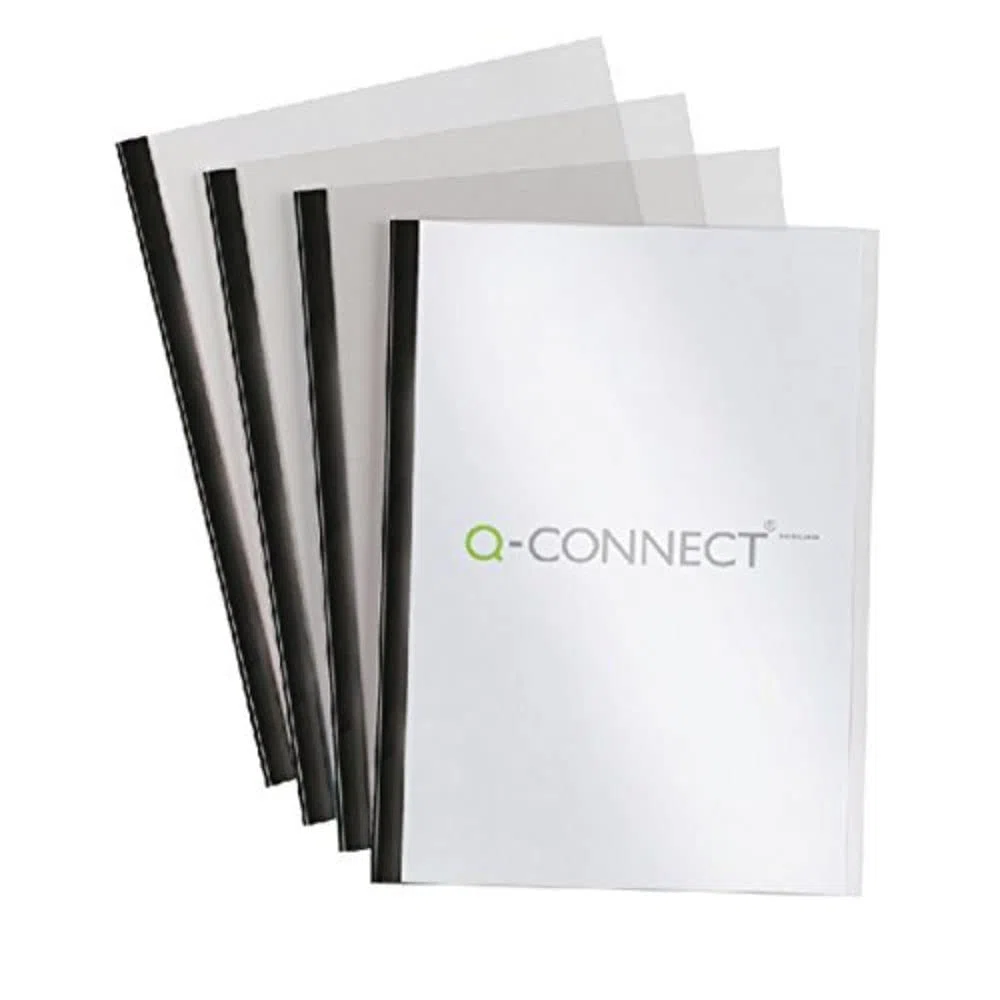 Q-CONNECT KF01926 – Set di 20 bacchette ferma-fogli e cover, 6 mm, A4 nero