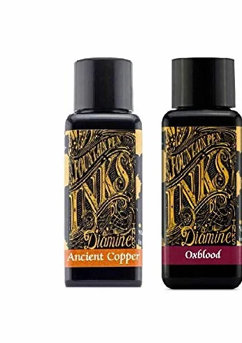 Diamine - Inchiostro per penna stilografica, 30 ml, Oxblood e rame antico, confezione da 2