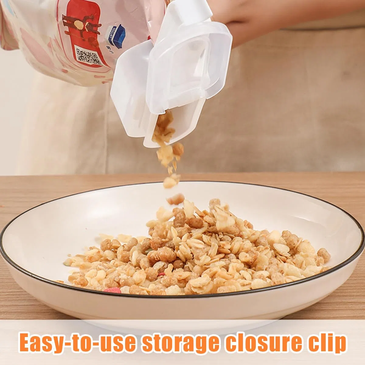 4 Pz Clip Per Sacchetti con Beccuccio Versatore, Tappi per Sacchetti Alimenti, Clip Riutilizzabili Sigillante Alimentare, Fermagli per Chiusure con Dosatore per l'Organizzazione degli Alimenti