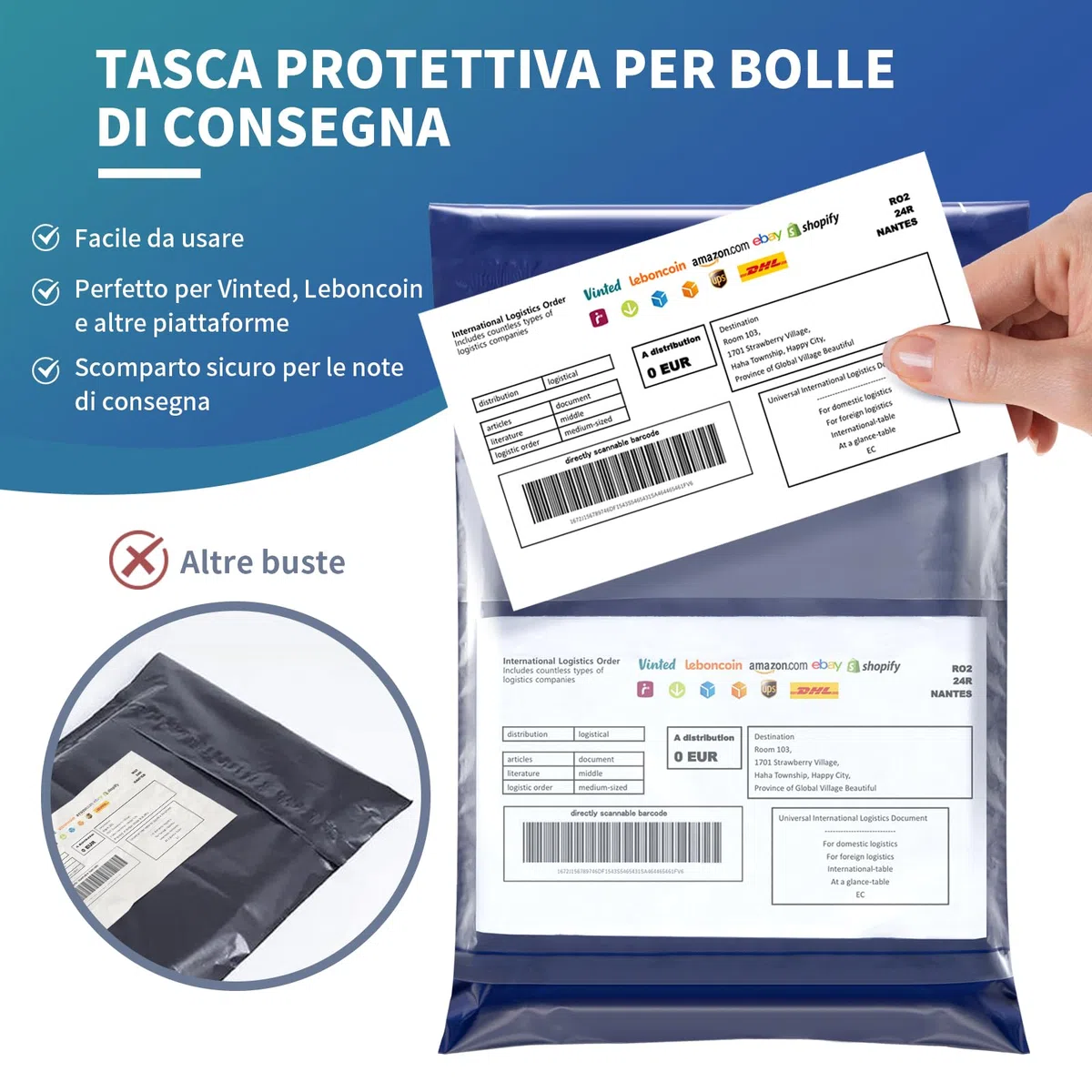 Buste per Spedizioni Vinted, 30 pezzi Autoadesive Sacchetti Spedizione, 3 Taglie, Impermeabili, Opaqui, Resistenti allo Strappo
