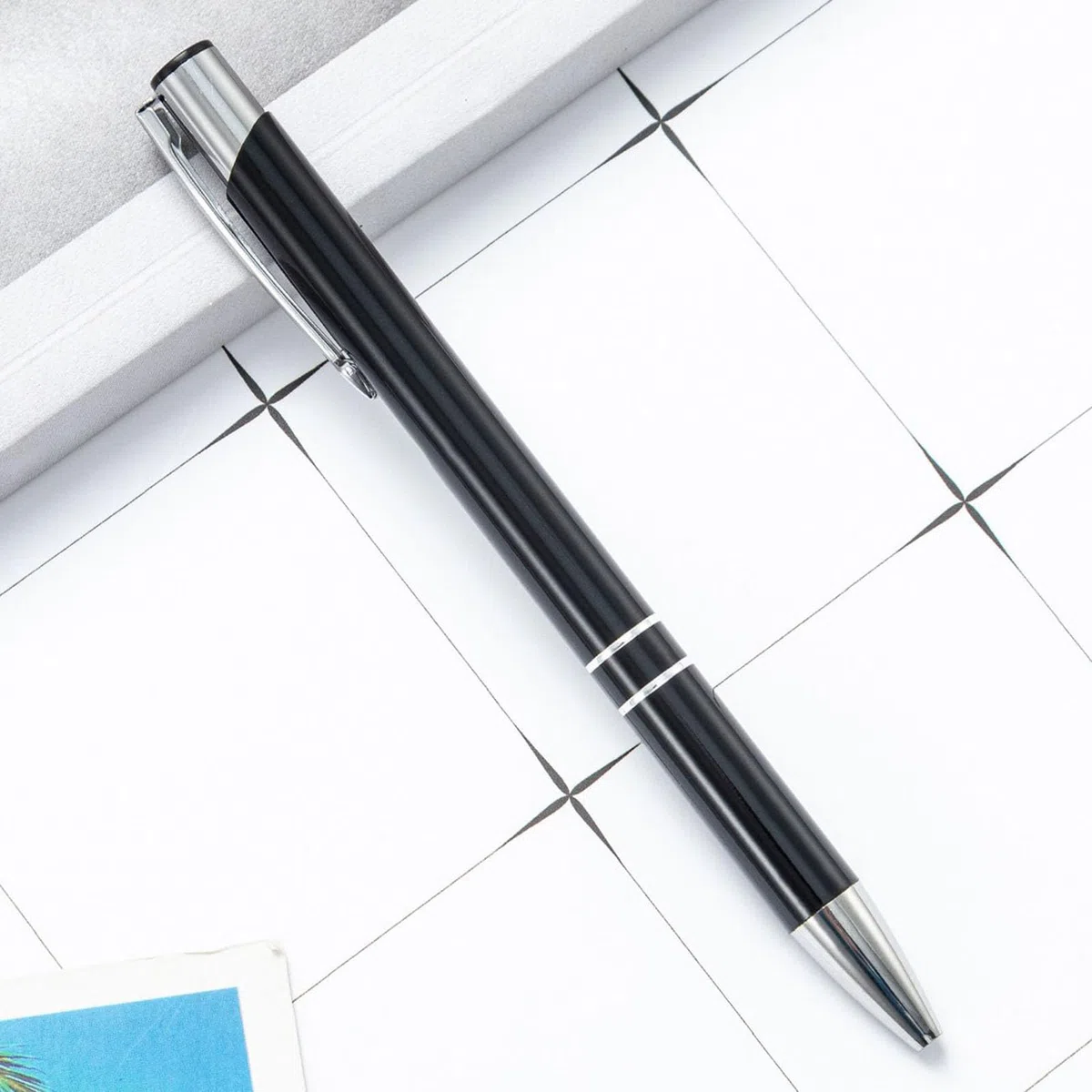 Signature Pen – 50 penne per firma in metallo, matita multifunzione con clip argentata, cancelleria alla moda per studenti, insegnanti, professionisti, riunioni, diari di nozze