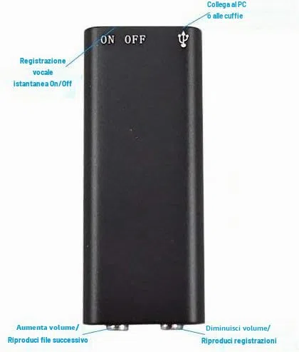 hotsell999 - Registratore vocale micro più piccolo al mondo, con 90 ore di archiviazione, registrazione vocale One Touch, memoria flash interna da 8 GB, registrazione audio digitale, ricarica rapida