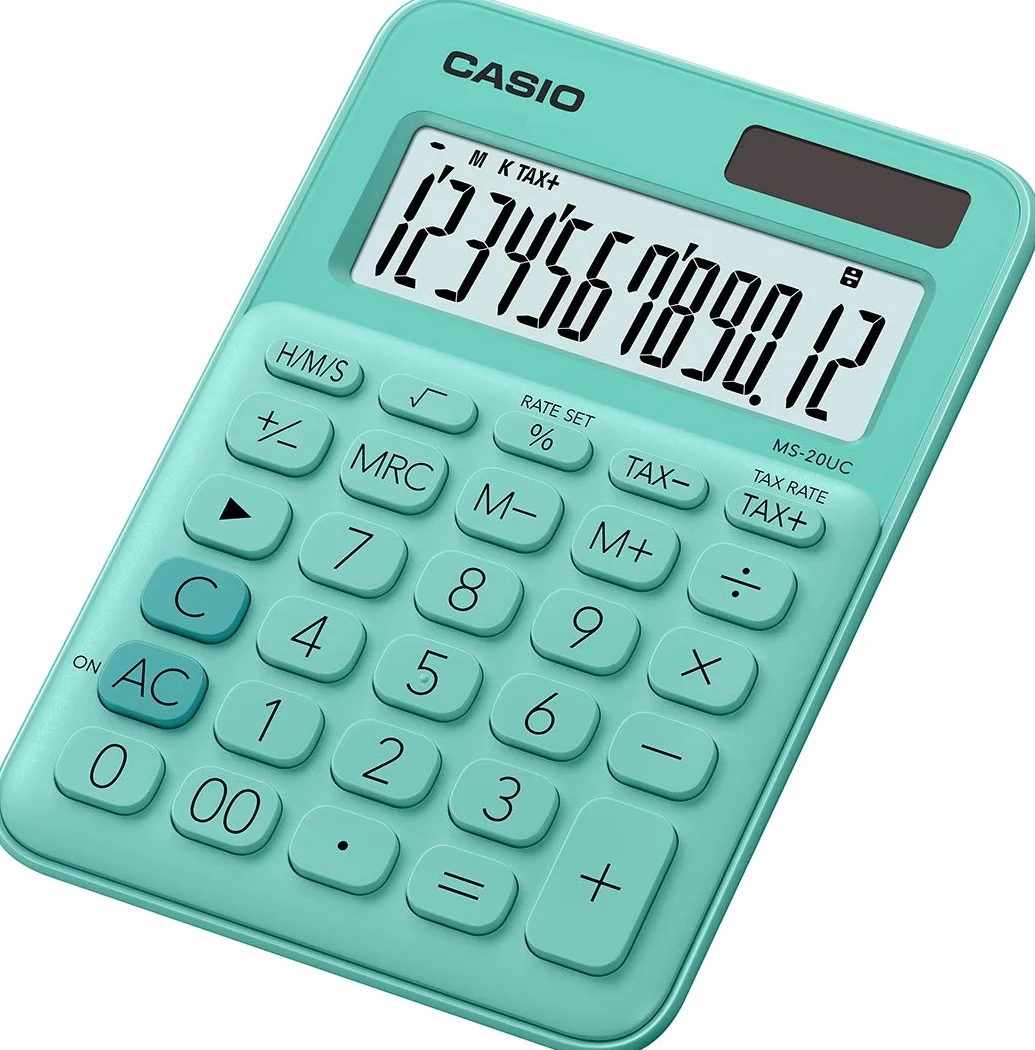 Casio MS-20UC-GN - Calcolatrice, 2,3 x 10,5 x 14,95 cm, colore: Verde