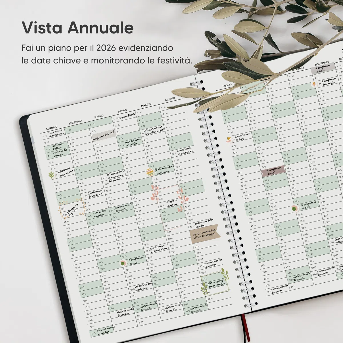 Diario 2026 di Smart Panda – Agenda 2026 Settimanale - Design Semplice per Stimolare la Produttività – Copertina Morbida, Intervalli di 30 Minuti – Calendario Annuale con Note – A4, in Italiano