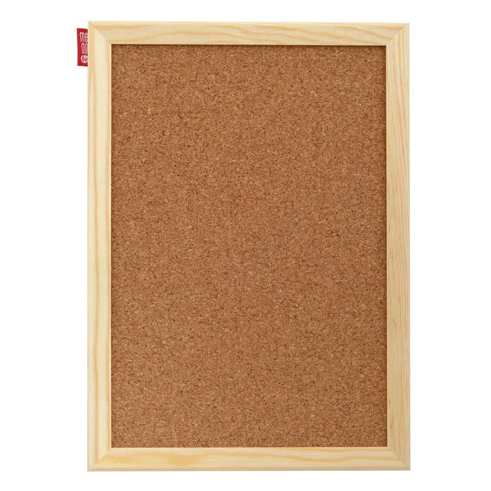 Memobe Bacheca in sughero, 30 x 21 cm, in sughero con cornice in legno, per appendere foto, appunti, superficie in sughero naturale, per ufficio, disposizione verticale o orizzontale