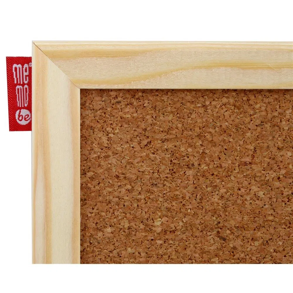 Memobe Bacheca in sughero, 30 x 21 cm, in sughero con cornice in legno, per appendere foto, appunti, superficie in sughero naturale, per ufficio, disposizione verticale o orizzontale