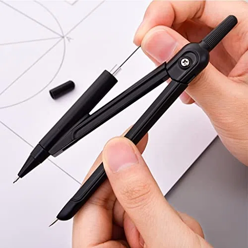 Kit per geometria, set matematico con bussola, goniometro e matita per disegno degli studenti, strumenti essenziali per disegnare e cancelleria