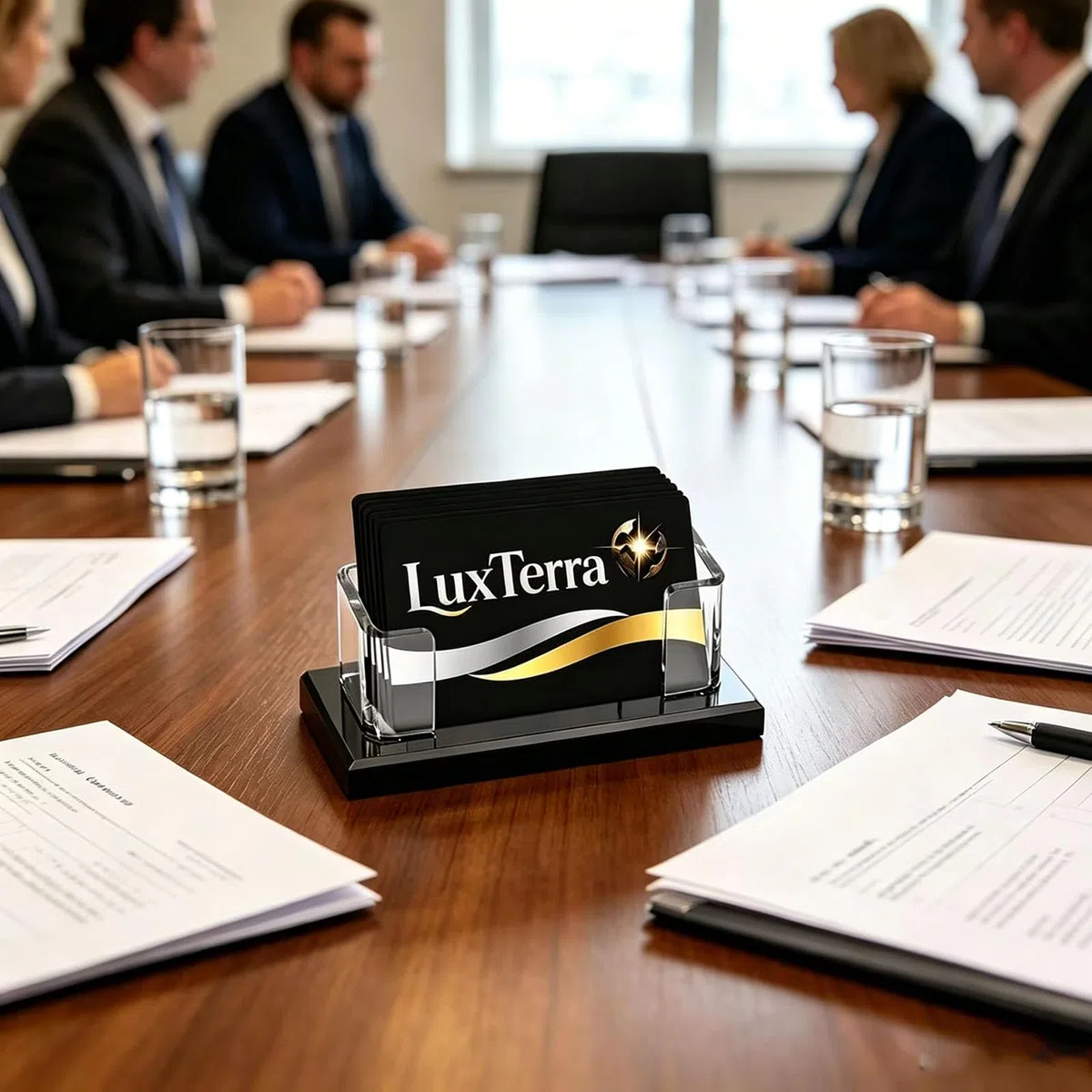 2 Pezzi Porta Biglietti da Visita per Scrivania, Supporto di Carte di Plastica Scrivania, Espositore per Biglietti da Visita, Per Uffici, Fiere, Reception