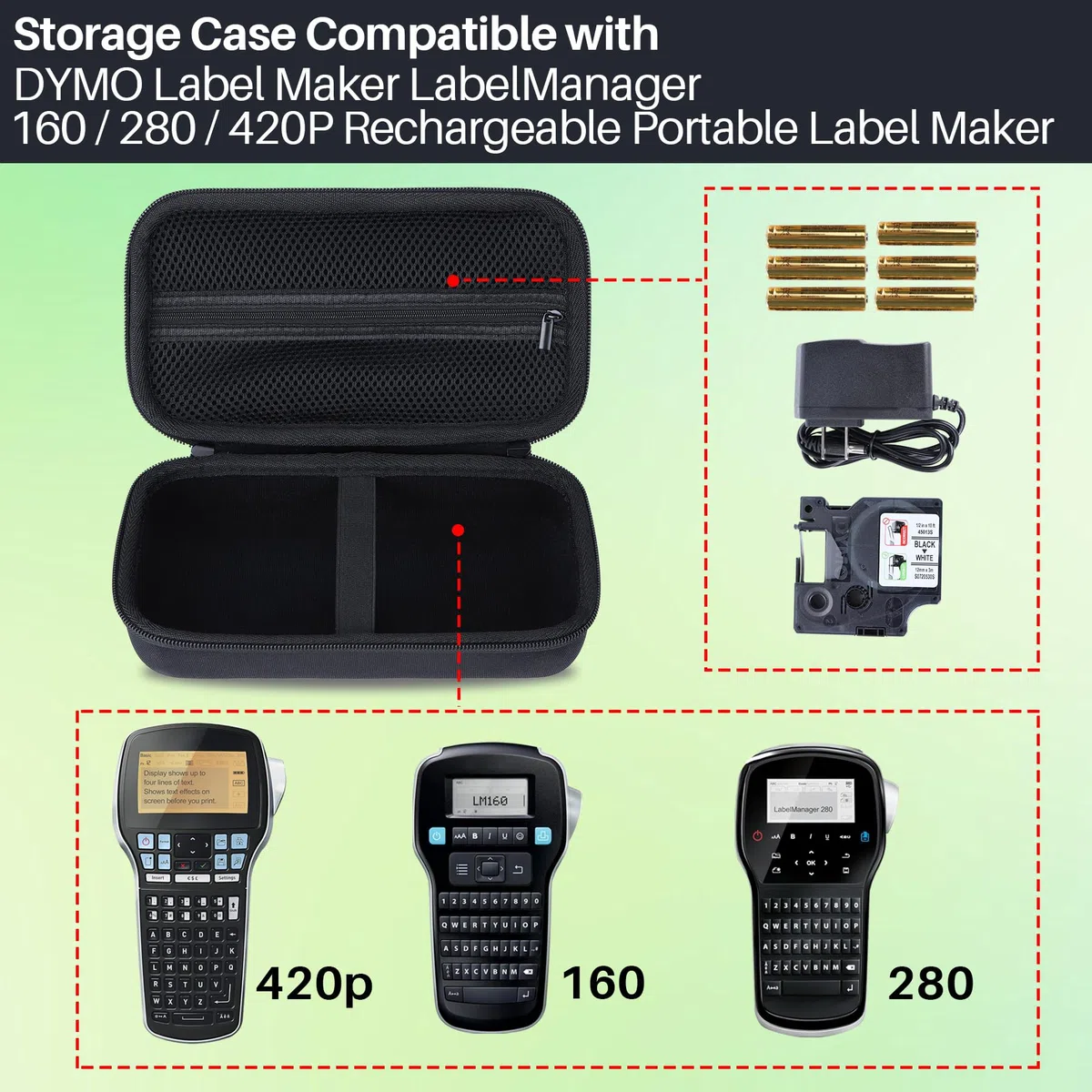 Lebakort ﻿Duro Viaggio Caso Custodia per DYMO LabelManager 160/280 / 420P Etichettatrice Portatile