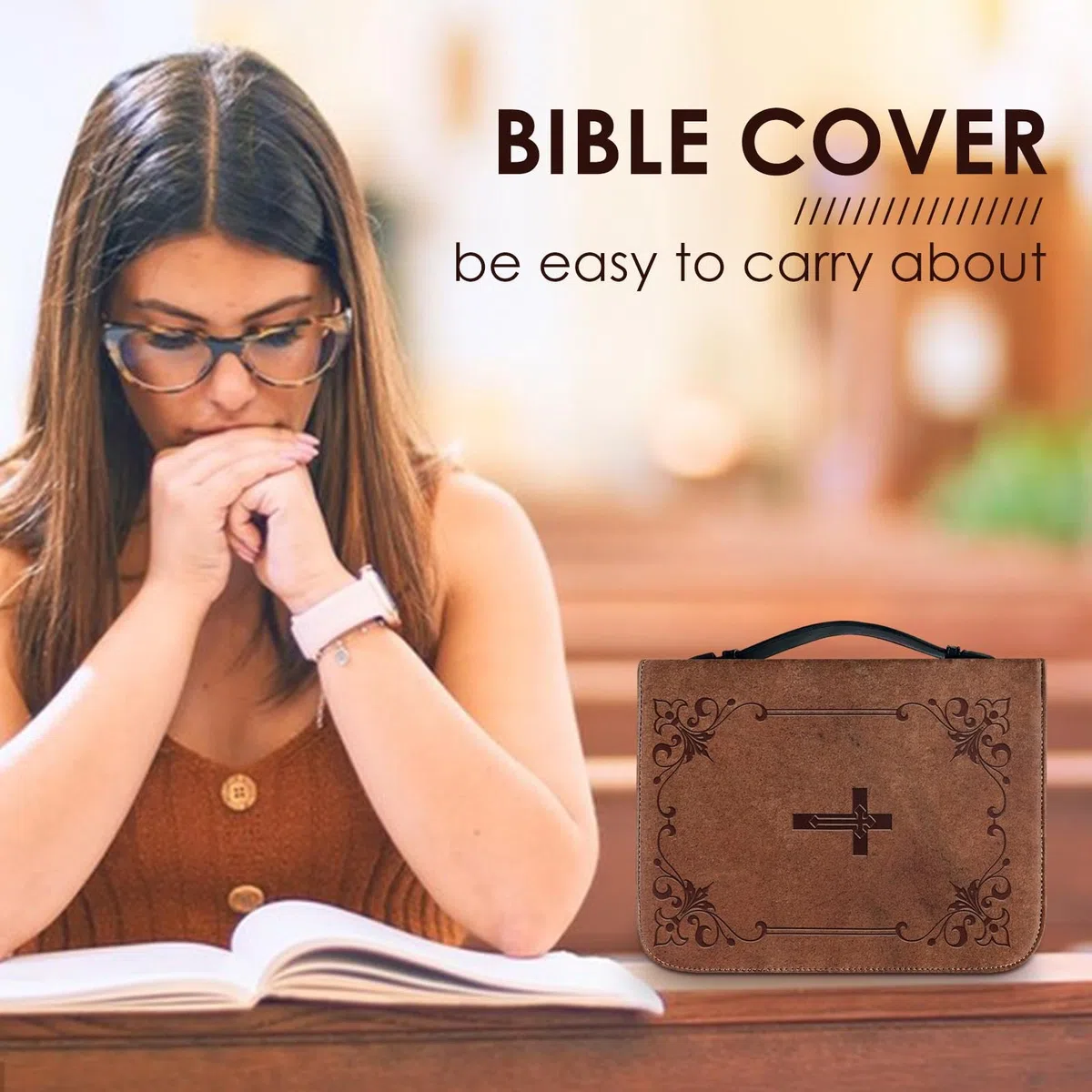 Custodia Per Il Trasporto Della Bibbia - Custodia Protettiva Per La Bibbia, Elegante Portabibbia, Copertina Della Bibbia Da Viaggio | Custodie Per Libri Biblici In PU Con Materiali Durevoli E Design E