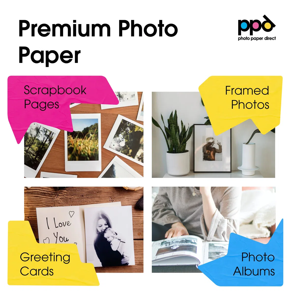 PPD A4 50 Fogli 200g Carta Fotografica Professionale Satinata Perlata Per Inkjet - PPD-68-50