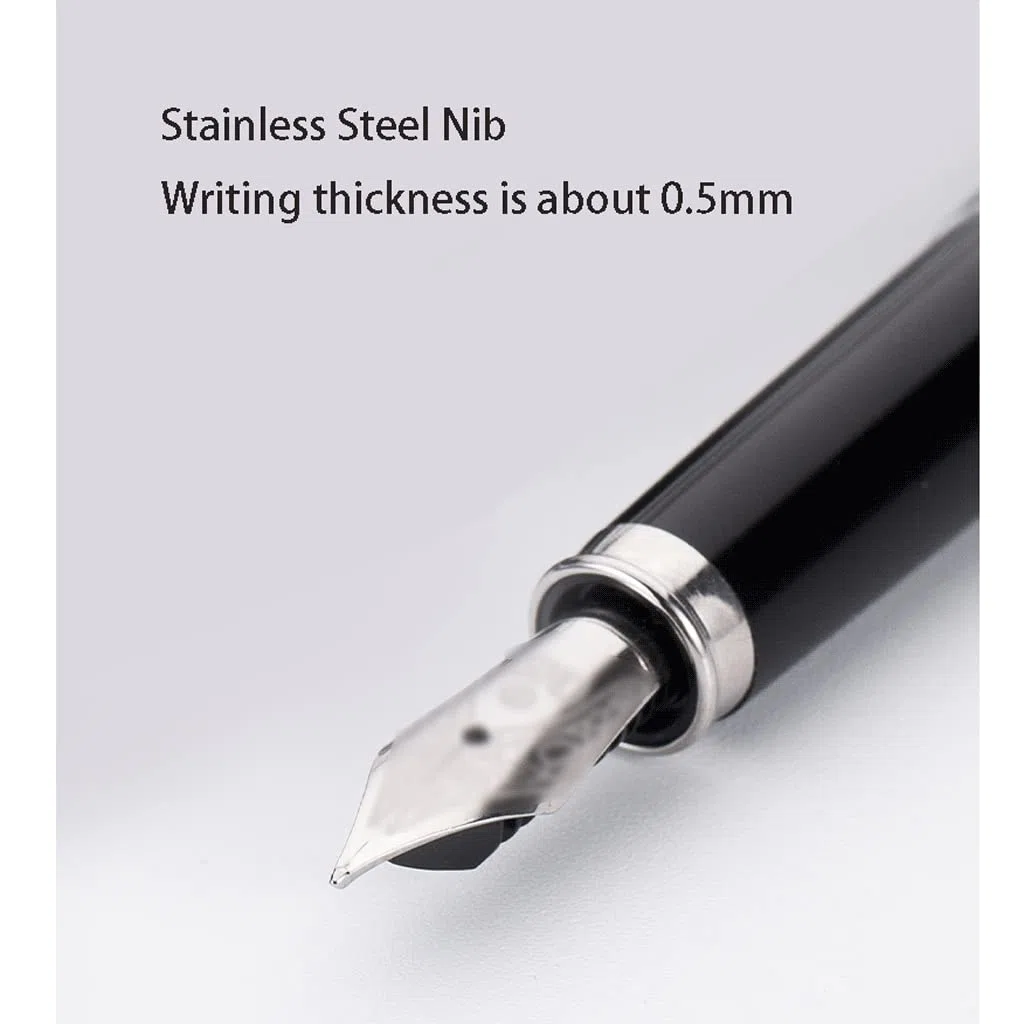 Penna stilografica for la scrittura del design classico Penna stilografica in ottone Penna piegata penna calligrafia for la scrittura di metallo Iridium Nib f 0,5 mm Giunching regalo di journaling