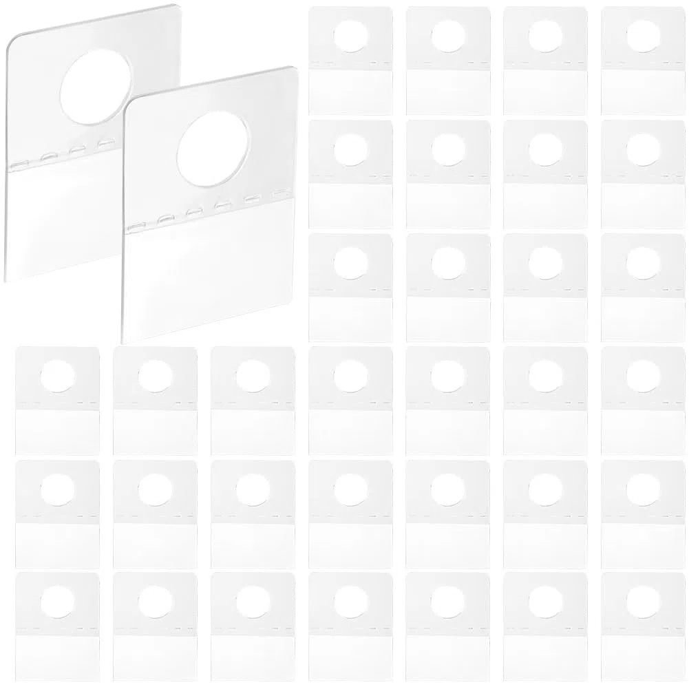 CRASPIRE 120 pz Linguette per Appendere Linguette per Appendere con Foro Tondo Trasparente Linguette Adesive Linguette per Appendere Autoadesive Linguette per Appendere in Plastica Ganci per Articoli