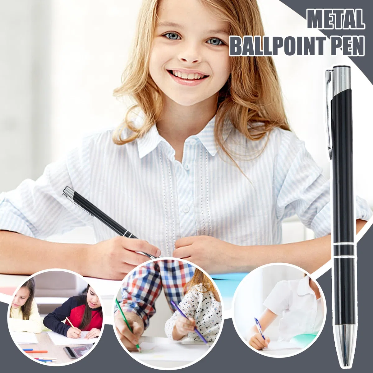Signature Pen – 50 penne per firma in metallo, matita multifunzione con clip argentata, cancelleria alla moda per studenti, insegnanti, professionisti, riunioni, diari di nozze