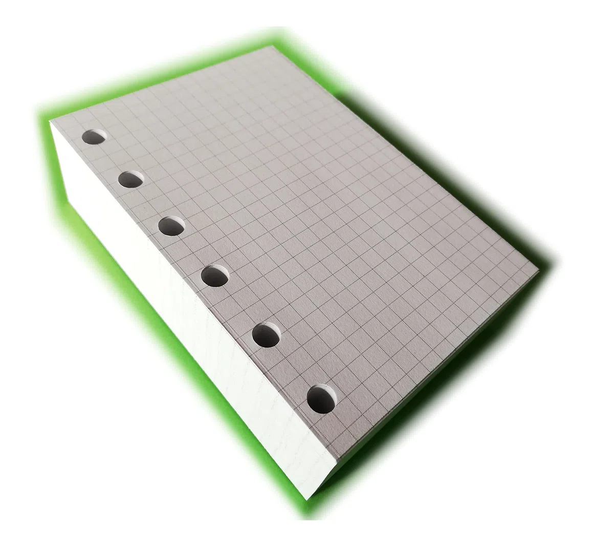 Ricarica 200 Fogli a Quadretti - Formato A7 Mini-Pocket 8x12cm - Agenda 6 Anelli - Carta spessa 120gr.