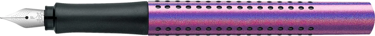 Faber-Castell 140841 - Penna stilografica Grip Edition Glam, pennino di larghezza F, 1 pezzo, colore: Viola