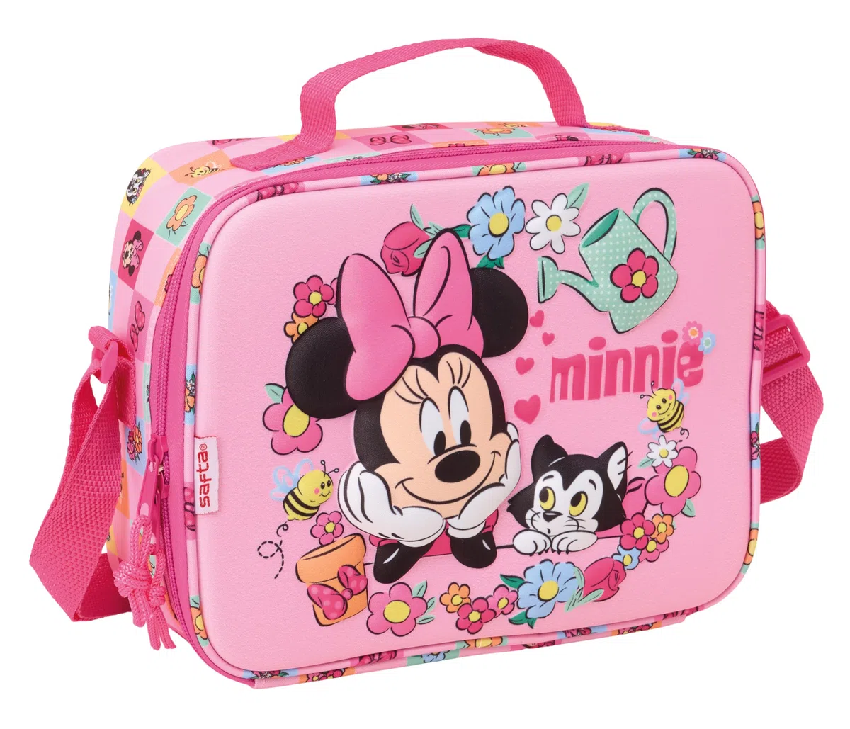 Minnie Mouse 3D Borsa Termica Frigo Borsa Frigo per Caldo e Freddo Impermeabile per Gite 25x9x19.5cm