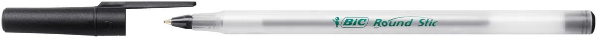 BIC Ecolutions Round Stic, Penne Nere a Sfera, 74% di Plastica Riciclata, Punta Media 1 mm, 60 Unità, Cancelleria Ufficio