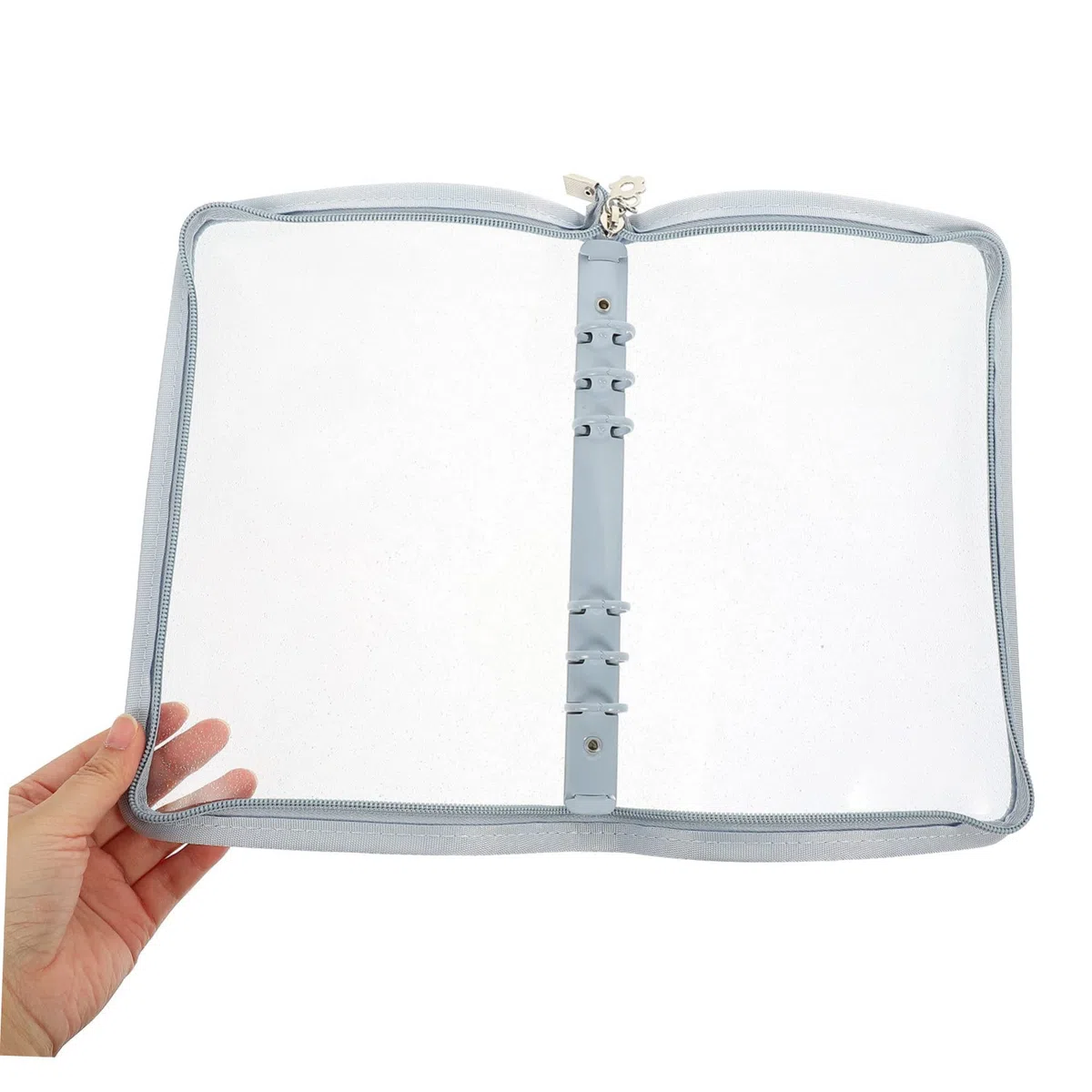 SHINEOFI Copertina Per Quaderno Cerniera A6 6 Anelli in Materiale Resistente Sfumatura Blu Fibbia Protettiva Per Raccoglitore Da Viaggio e Forniture Per La Scuola