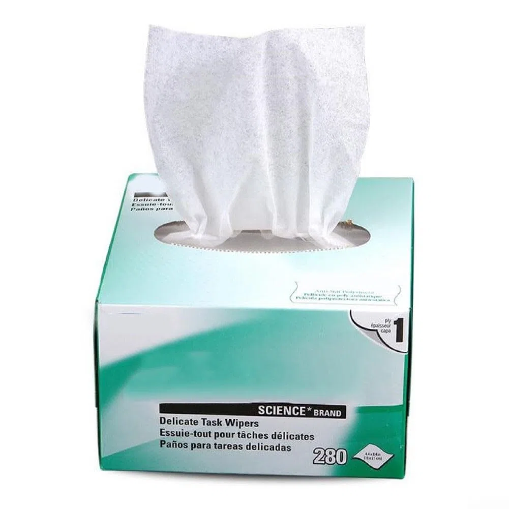Carta per la pulizia in fibra ottica, salviette antistatiche per laboratori, scienza, salviette in fibra ottica di analisi, 280Pumps/box