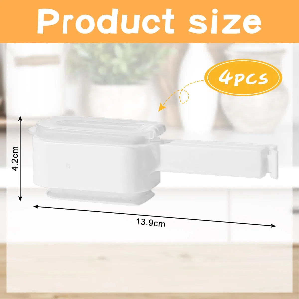4 Pz Clip Per Sacchetti con Beccuccio Versatore, Tappi per Sacchetti Alimenti, Clip Riutilizzabili Sigillante Alimentare, Fermagli per Chiusure con Dosatore per l'Organizzazione degli Alimenti