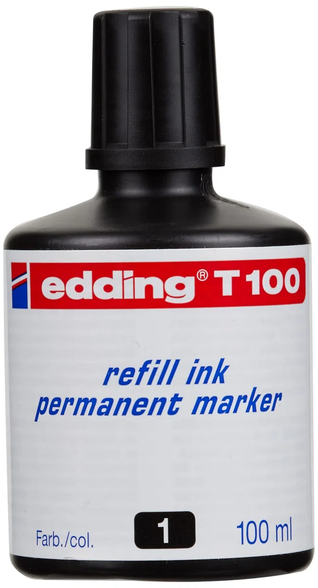 Edding T100-01 - Frasco tinta 100 ml, color negro