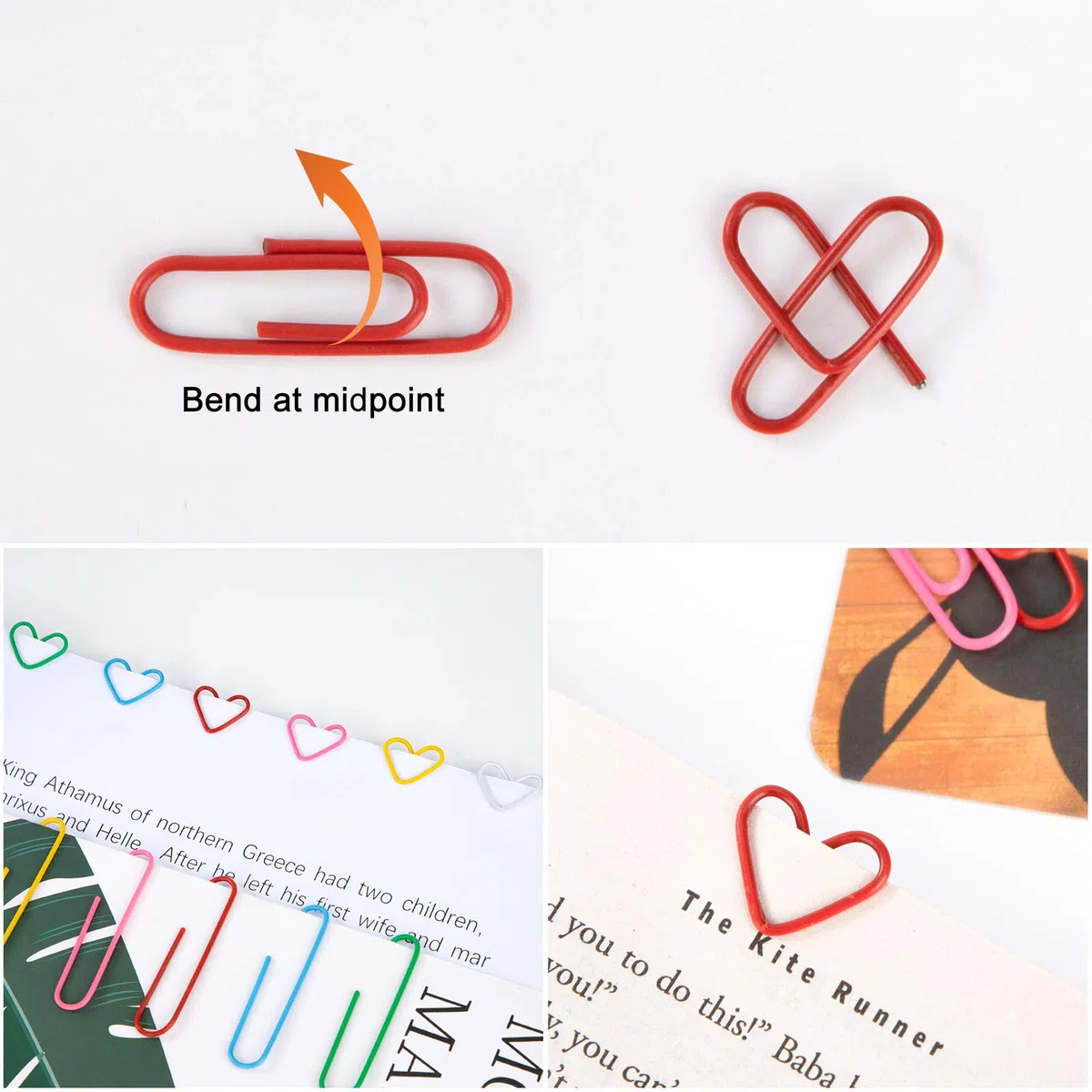 Graffette Colorate 5 Colori Piccole Medie Grandi Fermagli per Carta 28mm, 50mm, 100mm Clip di Carta Colorate per Documenti, Scuola, Forniture per Ufficio 250 Pezzi
