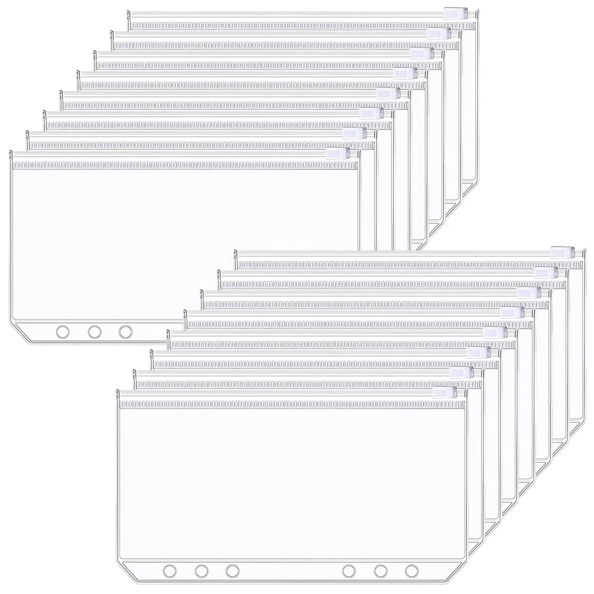 40 Pezzi Tasche per Raccoglitori A6, PVC Trasparente 6 Fori Borsa per Raccoglitore A6 per Documenti, Quaderni, Foto, Fattura, Carte