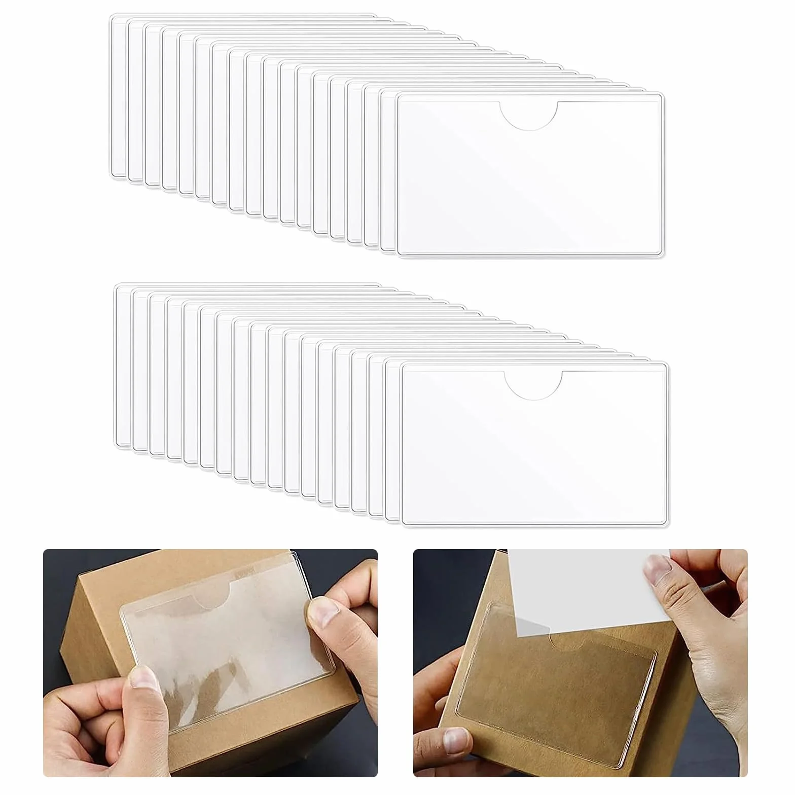 Tasche Adesive Trasparenti, 36 Pezzi (10*6)cmPorta Etichette Autoadesive, Tasche Per Carte Adesive Porta Biglietti Da Visita Autoadesivi In ​​Plastica Trasparente, Per Biglietti Da Organizzare