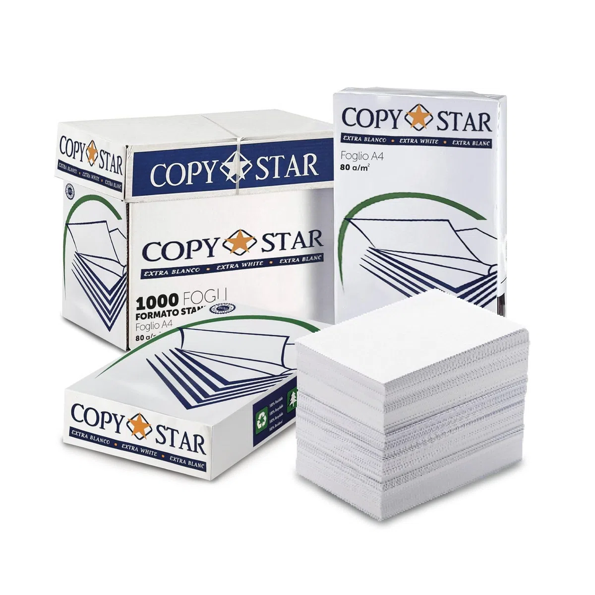 DETERMONDO 1000 Risma Carta A4 per Stampante 80 gr Confezione da 2 risme da 500 Fogli Bianchi ideale per tutte le Stampanti e Fotocopiatrici da Ufficio e Casa