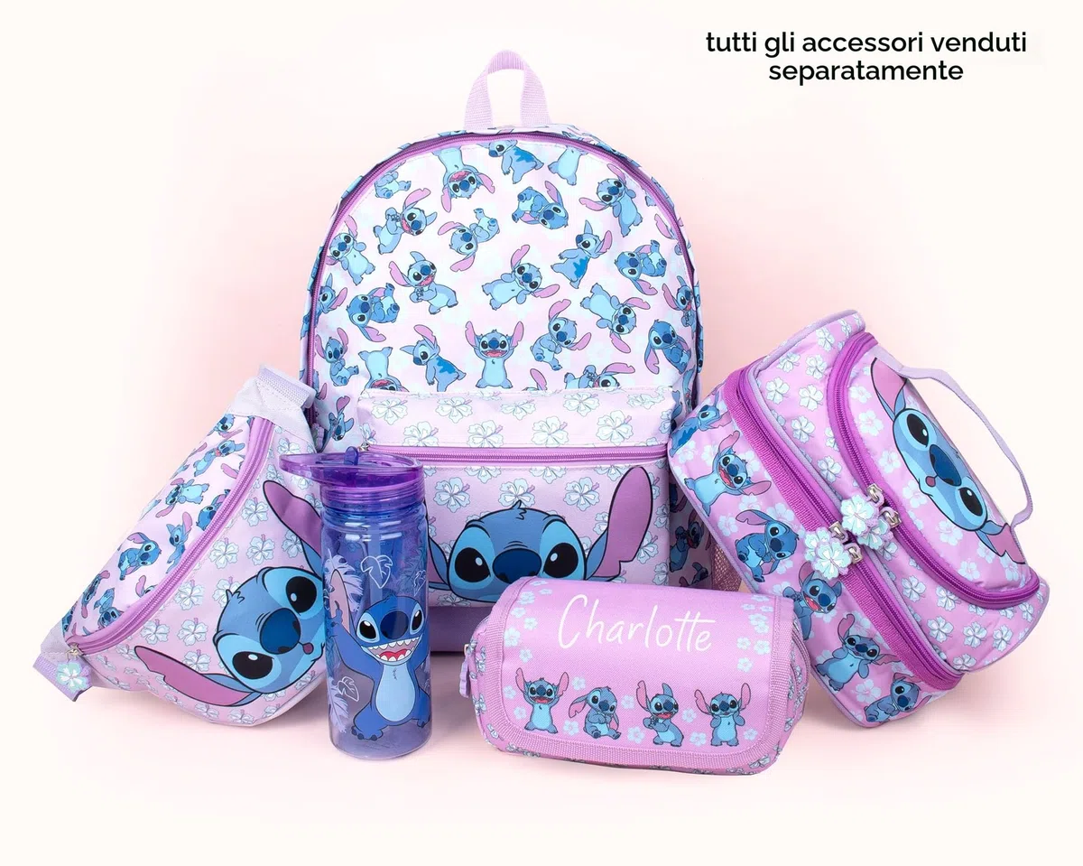Borsa per il pranzo Disney Stitch a più scomparti per bambini, termica e isolata, doppia contenitore, per la scuola, per ragazze