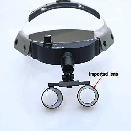 Lenti d'Ingrandimento Dentali, Lenti d'Ingrandimento, Binocoli Chirurgici Dentali con Ingrandimento 2,5 E 3,5X con Fascia Regolabile E Faretto da 3 W per Chirurgia, Gioie