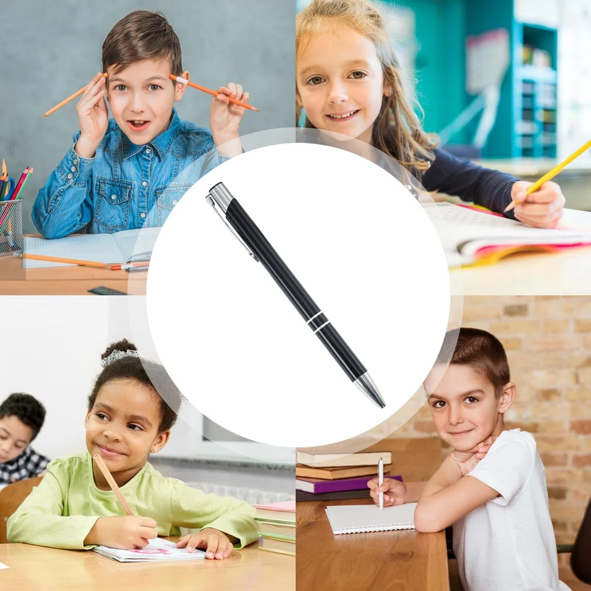 Signature Pen – 50 penne per firma in metallo, matita multifunzione con clip argentata, cancelleria alla moda per studenti, insegnanti, professionisti, riunioni, diari di nozze
