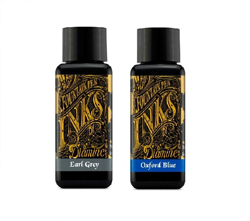 Diamine Inchiostro Per Penna Stilografica 30ml - Earl Grey & Oxford Blue - 2 x Bottiglie
