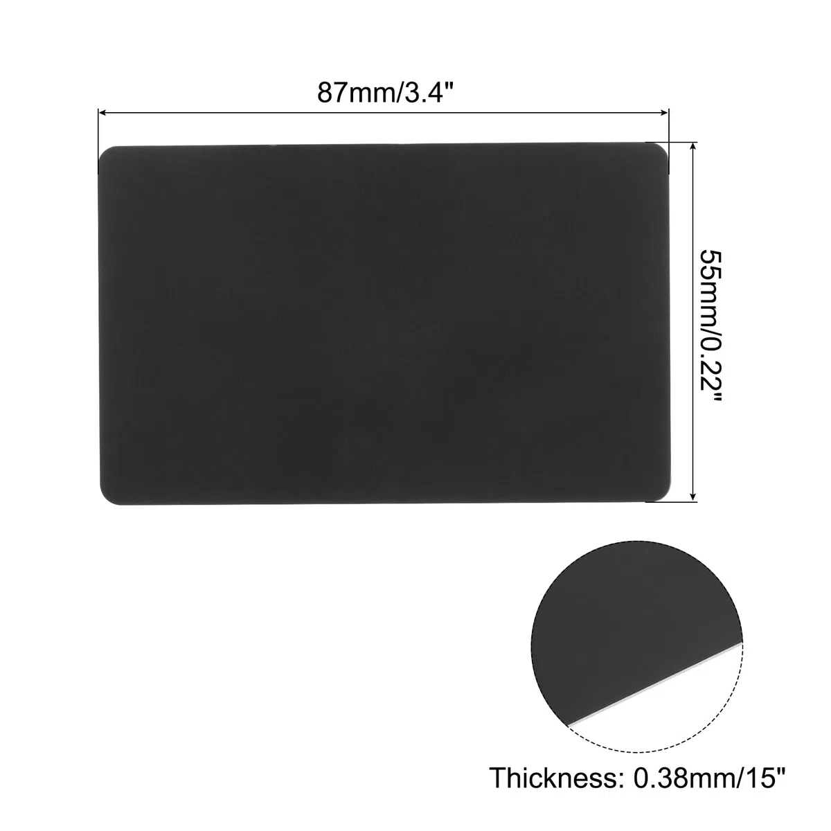 QUARKZMAN 40pz Carte PVC Vuote, 15Mil Carte in Plastica di Qualità Grafica Lucide Impermeabili per Stampante Badge ID Fotografico, Nero