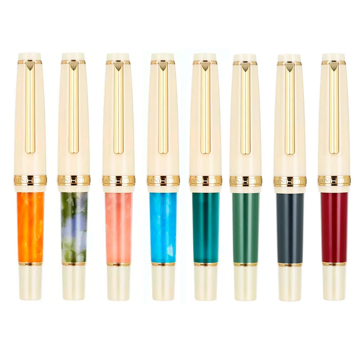Jinhao 82 Mini penna stilografica in plastica, penna da viaggio tascabile a paragrafo corto, con convertitore di inchiostro e 20 cartucce di inchiostro nero, pennino extra fine iridio, rosso
