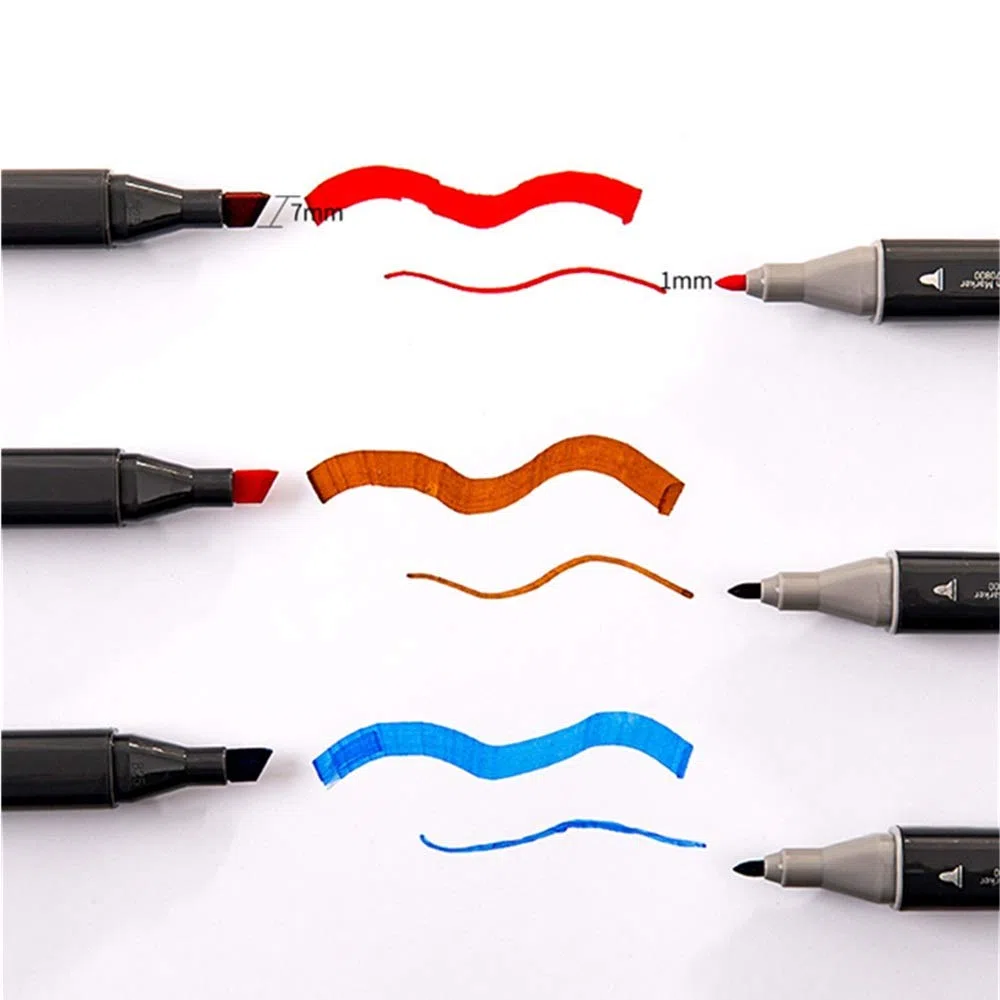 Pennarelli Pennarelli for schizzi con punte doppie Disegno Sketching Art School per Disegnare Graffiti(60 colors)