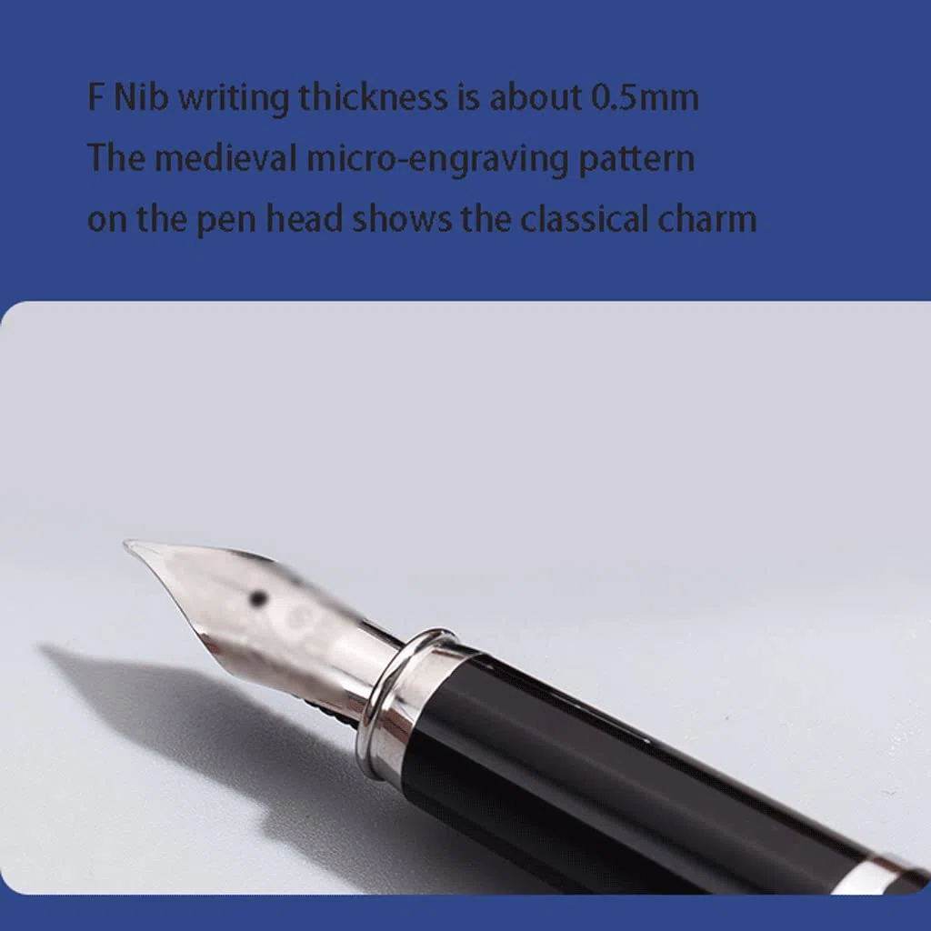 Penna stilografica for la scrittura del design classico Penna stilografica in ottone Penna piegata penna calligrafia for la scrittura di metallo Iridium Nib f 0,5 mm Giunching regalo di journaling