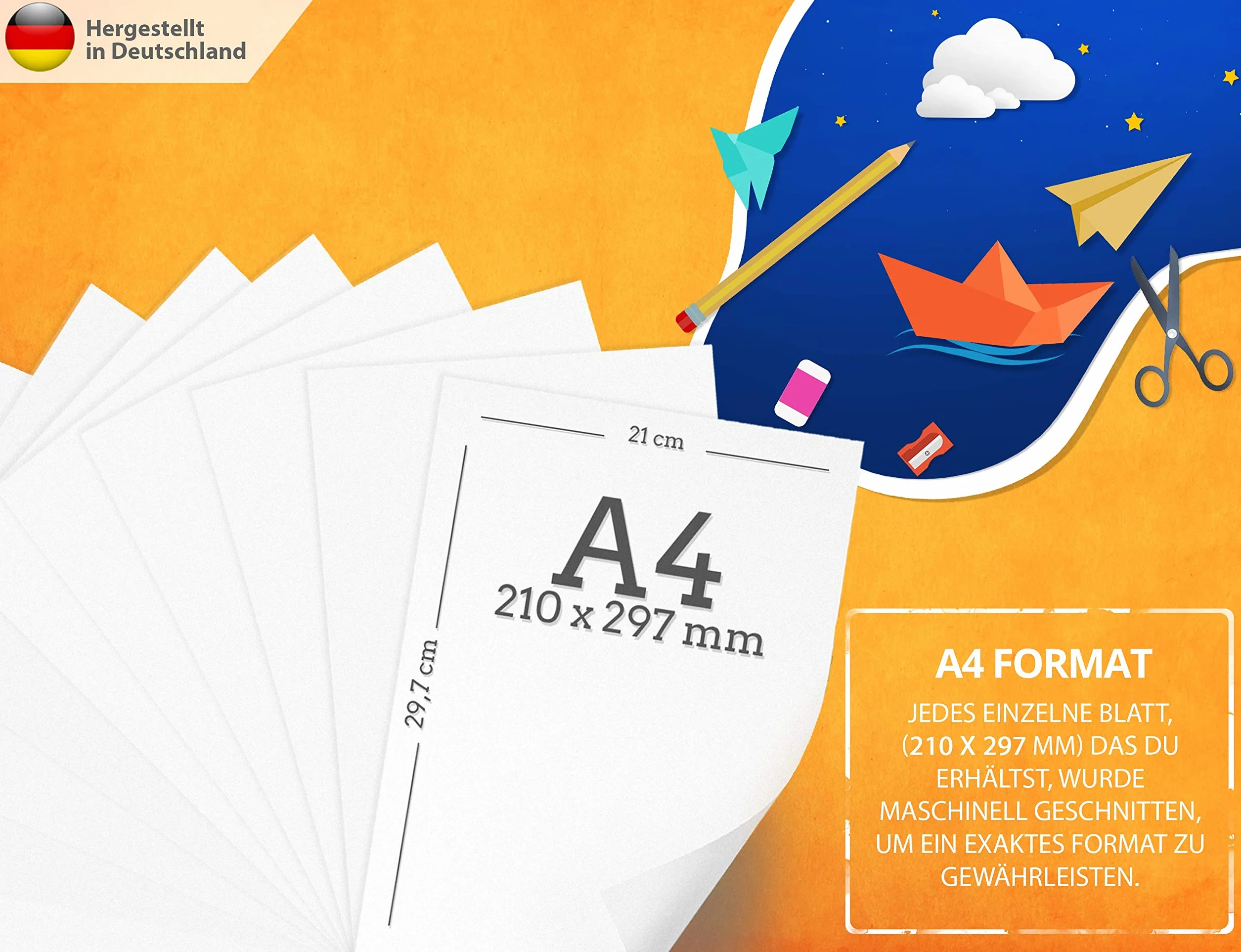 Carta fotografica opaca A4 DIN 200 g/m² – 100 fogli – carta premium bianca per stampante inkjet e laser, cartoline, lettere, presentazioni, artigianato, cartoncino, scrapbooking – Prodotto in Germania