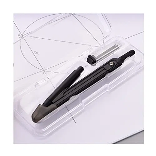 Kit per geometria, set matematico con bussola, goniometro e matita per disegno degli studenti, strumenti essenziali per disegnare e cancelleria