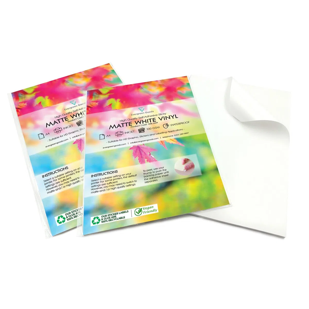 Adesivi in vinile bianco opaco, formato A4, 40 fogli, impermeabili, autoadesivi, stampabili, compatibili con stampanti a getto d'inchiostro, PVC antistrappo, etichette personalizzate, adesivi e