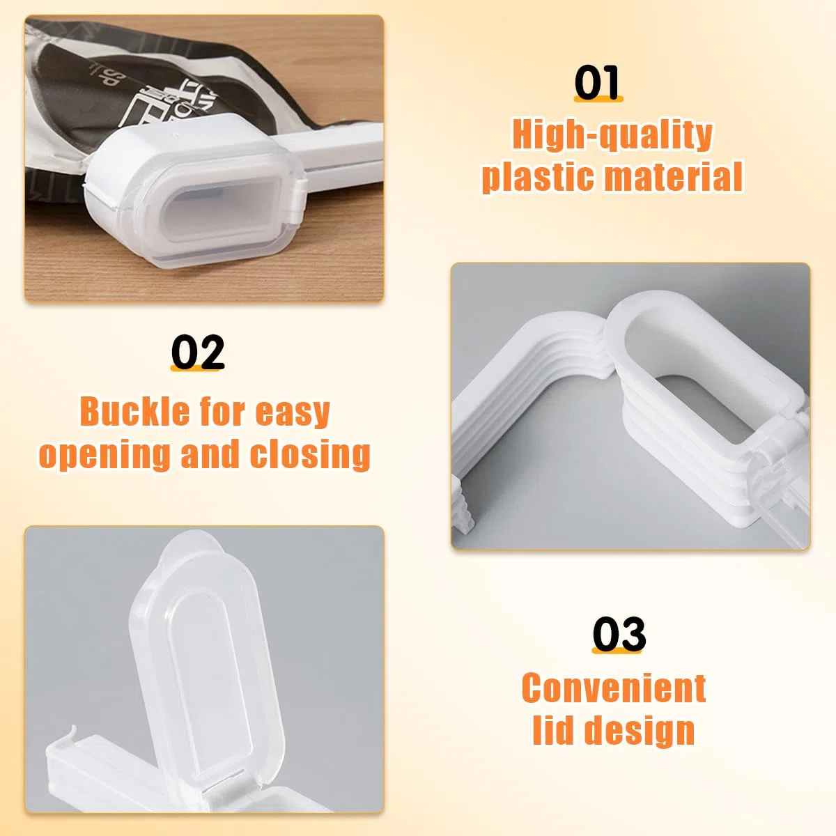 4 Pz Clip Per Sacchetti con Beccuccio Versatore, Tappi per Sacchetti Alimenti, Clip Riutilizzabili Sigillante Alimentare, Fermagli per Chiusure con Dosatore per l'Organizzazione degli Alimenti