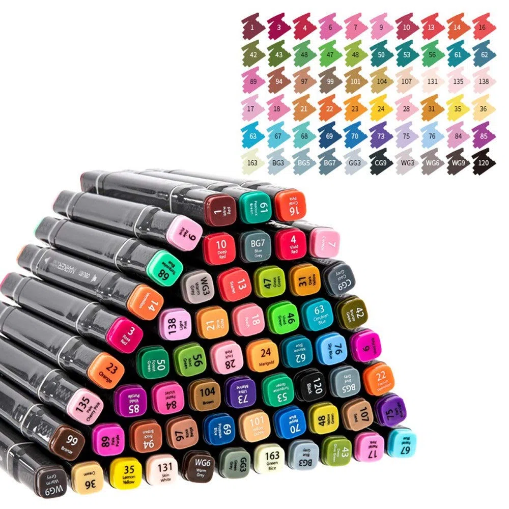 Pennarelli Pennarelli for schizzi con punte doppie Disegno Sketching Art School per Disegnare Graffiti(60 colors)