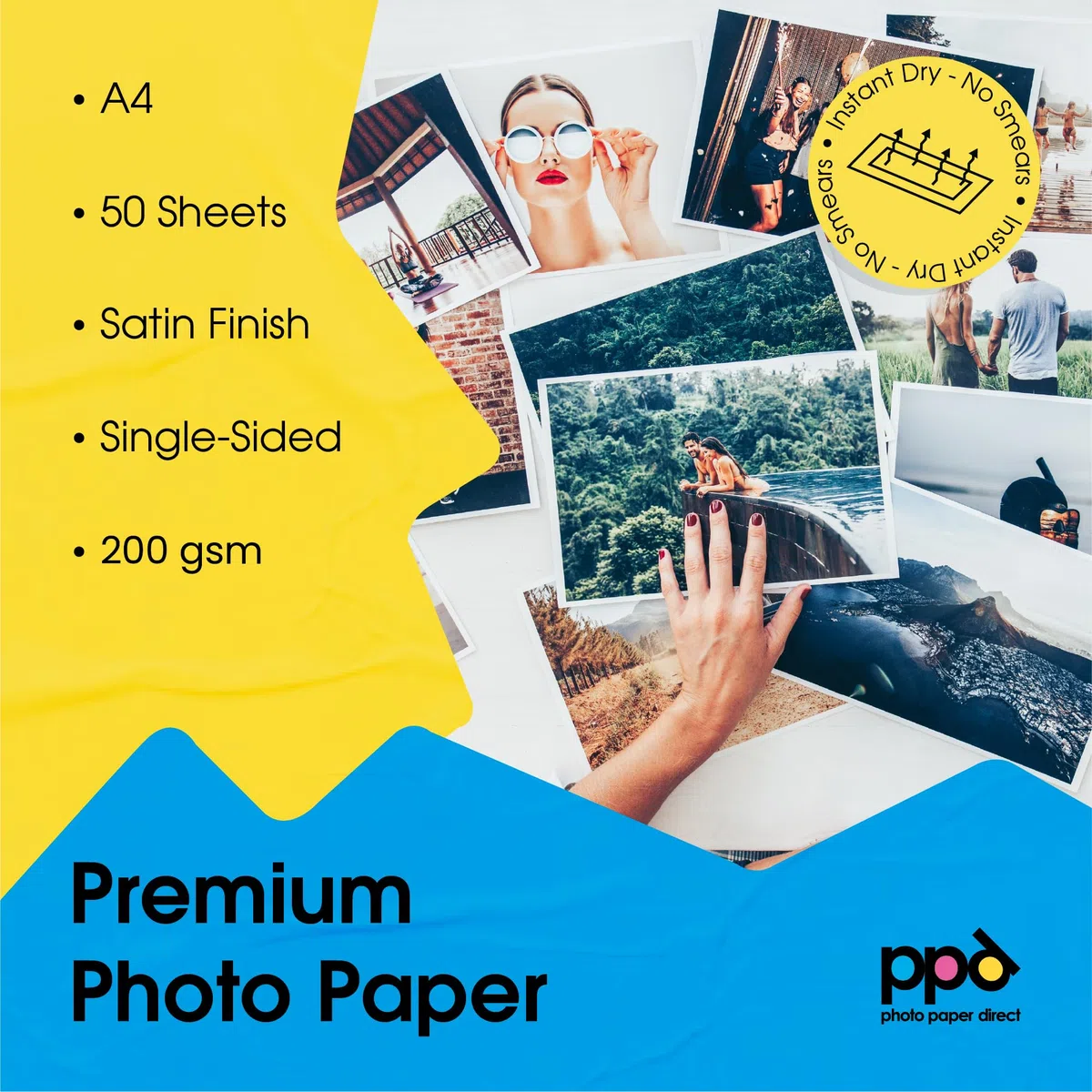 PPD A4 50 Fogli 200g Carta Fotografica Professionale Satinata Perlata Per Inkjet - PPD-68-50